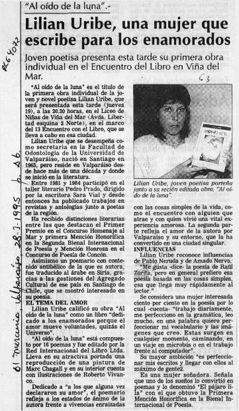 Lilian Uribe, una mujer que escribe para los enamorados  [artículo].
