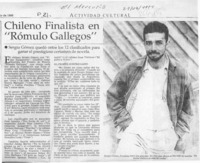 Chileno finalista en "Rómulo Gallegos"  [artículo].