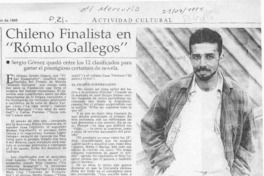 Chileno finalista en "Rómulo Gallegos"  [artículo].