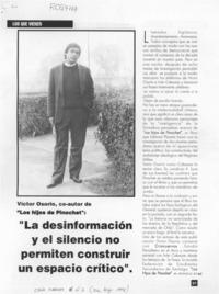 "La desinformación y el silencio no permiten construir un espacio crítico"  [artículo] Patricia Torres.