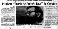Publican "Diario de Andrés Fava" de Cortázar  [artículo].