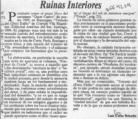 Ruinas interiores  [artículo] Luis Uribe Briceño.