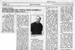Apariciones del poeta Hugo Zambelli  [artículo] Jaime Miguel Gómez Rogers.