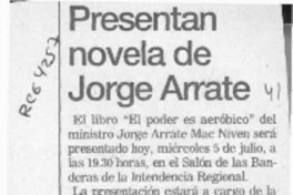 Presentan novela de Jorge Arrate  [artículo].