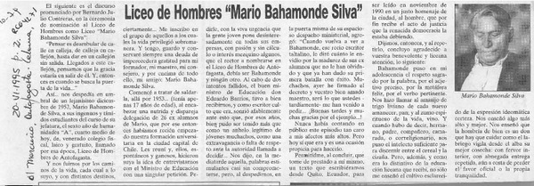 Liceo de hombres "Mario Bahamonde Silva"  [artículo].