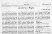 De amor y nostalgias  [artículo] Mauricio Ostria González.
