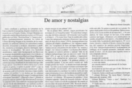 De amor y nostalgias  [artículo] Mauricio Ostria González.