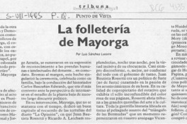 La folletería de Mayorga  [artículo] Luis Sánchez Latorre.