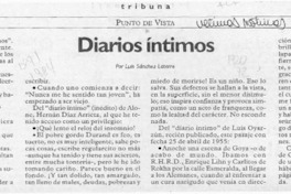 Diarios íntimos  [artículo] Luis Sánchez Latorre.