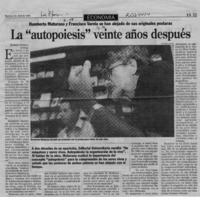 La "autopoiesis" veinte años después  [artículo] Roberto Viereck.