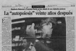 La "autopoiesis" veinte años después  [artículo] Roberto Viereck.