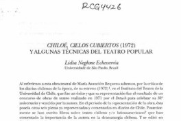 Chiloé, cielos cubiertos (1972) y algunas técnicas del teatro popular