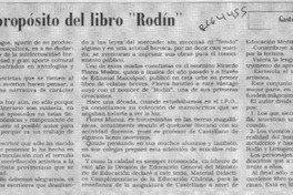 A propósito del libro "Rodín"  [artículo] Gastón Ojeda Aguilar.