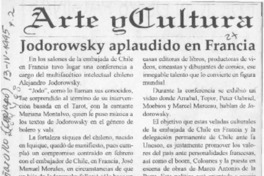 Jodorowsky aplaudido en Francia  [artículo].