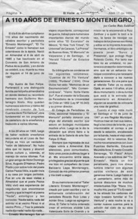 A 110 años de Ernesto Montenegro  [artículo] Carlos Ruiz Zaldívar.