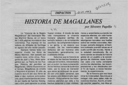 Historia de Magallanes  [artículo] Silvestre Fugellie.