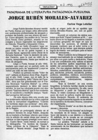 Jorge Rubén Morales-Alvarez  [artículo] Carlos Vega Letelier.