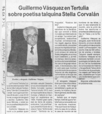 Guillermo Vásquez en tertulia sobre poetisa talquina Stella Corvalán  [artículo].