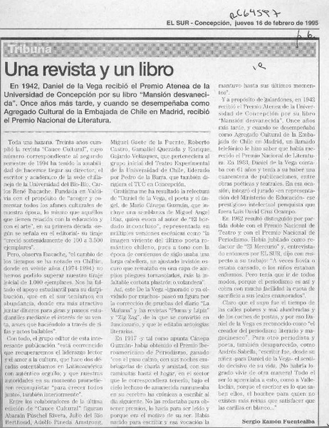 Una revista y un libro  [artículo] Sergio Ramón Fuentealba.