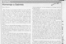 Homenaje a Gabriela  [artículo] Héctor Edo. Espinoza Viveros.