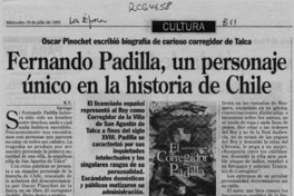 Fernando Padilla, un personaje único en la historia de Chile  [artículo] R. V.