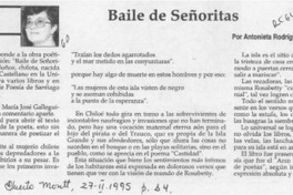 Baile de señoritas  [artículo] Antonieta Rodríguez París.