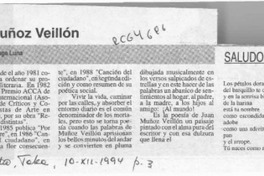 Juan Muñoz Veillón  [artículo] María Cristina Aliaga Luna.