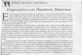 Empresarios con Humberto Maturana  [artículo] Pedro Aranda Astudillo.
