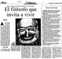 El filósofo que invita a vivir  [artículo] Miguel Porta.