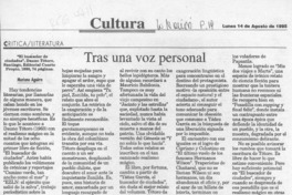 Tras una voz personal  [artículo] Mariano Aguirre.