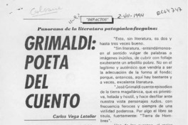 Grimaldi, poeta del cuento  [artículo] Carlos Vega Letelier.