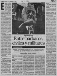 Entre bárbaros, civiles y militares  [artículo] María José González.
