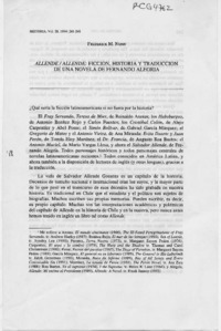 AllendeAllende, ficción, historia y traducción de una novela de Fernando alegría  [artículo] / Frederick M. Nunn.