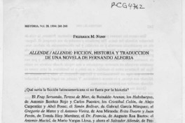 AllendeAllende, ficción, historia y traducción de una novela de Fernando alegría  [artículo] / Frederick M. Nunn.