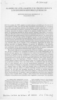 Alamiro de Avila Martel y su proyección en los estudios histórico-jurídicos  [artículo] Antonio Dougnac Rodríguez.