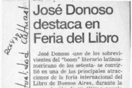 José Donoso destaca en feria del libro  [artículo].