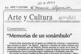 "Memorias de un sonámbulo"  [artículo] Carlos León Pezoa.