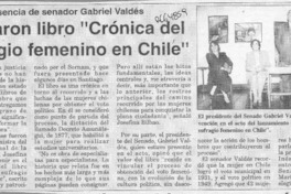 Lanzaron libro "Crónica del sufragio femenino en Chile"  [artículo].