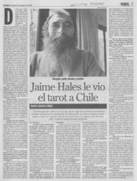 Jaime Hales le vio el tarot a Chile