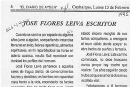 José Flores Leiva, escritor  [artículo] Carmen Avila González.