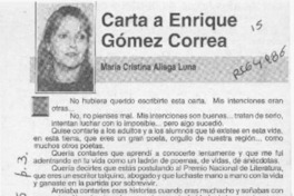Carta a Enrique Gómez Correa  [artículo]María Cristina Aliaga Luna.