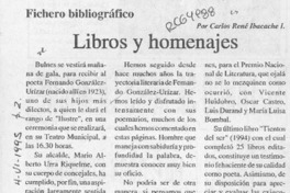 Libros y homenajes  [artículo] Carlos René Ibacache.