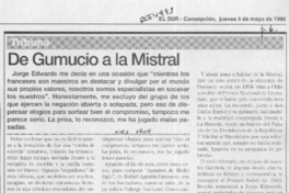 De Gumucio a la Mistral  [artículo] Sergio Ramón Fuentealba.