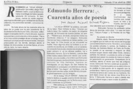 Edmundo Herrera, cuarenta años de poesía  [artículo] Jaime Miguel Gómez Rogers.