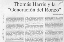 Tomás Harris y la "Generación del roneo"  [artículo] Hugo Metzdorff N.