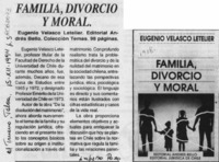 Familia, divorcio y moral  [artículo] Amparo Pozo.