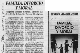 Familia, divorcio y moral  [artículo] Amparo Pozo.