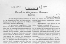 Osvaldo Wegmann Hansen  [artículo] Silvestre Fugellie.