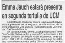 Emma Jauch estará presente en segunda tertulia de UCM  [artículo].