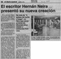 El Escritor Hernán Neira presentó su nueva creación  [artículo].